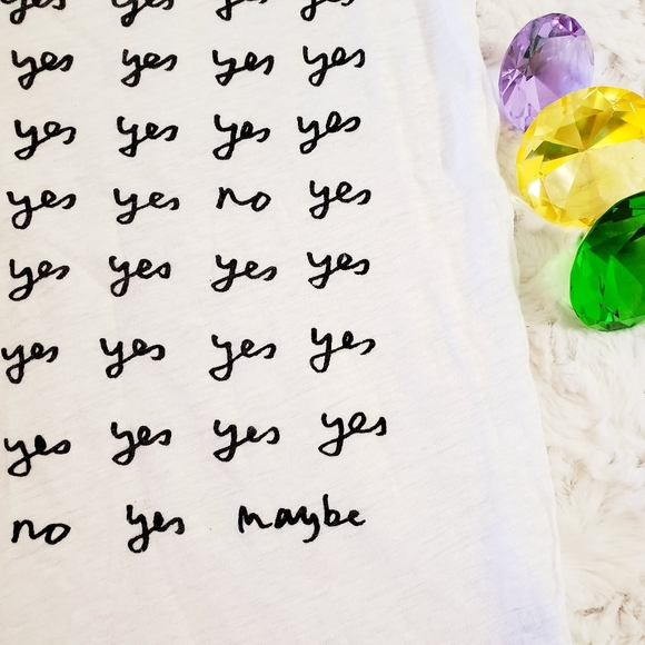 J. CREW•'yes yes no maybe' tee• s/s white•xxs - Picture 6 of 12
